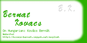 bernat kovacs business card