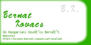 bernat kovacs business card